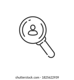 Human resource icon, recruit linear sign isolated on white background - editable vector illustration eps10