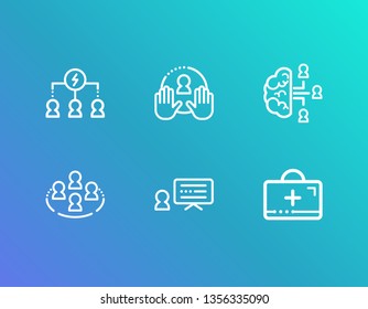 Human Resource Icon Set And Assistance With Seminar, Team Intelligence And Mentorship. Coaching Related Human Resource Icon Vector For Web UI Logo Design.