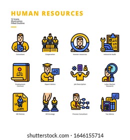 Icono de Recursos humanos para medios digitales y medios de impresión.