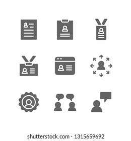 Human Resource icon set including cv, resume, lanyard, job, employee, personal, career, work, interview, recruitment