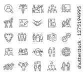 Human resource, icon set. Job hunting and employee search. Interview and recruitment, linear icons. team work, business people. Line with editable stroke.