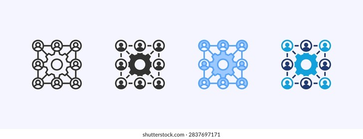 Human Resource Icon Set Multiple Style Collection Vector Illustration