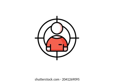 Human resource icon. Target audience sign isolated on white background. People icon sign in flat design style.