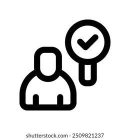 ícone de recurso humano. ícone de linha de vetor para seu site, celular, apresentação e design de logotipo.