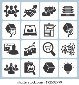 human resource icons, office and business management icons set