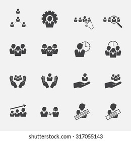 human resource icons set
