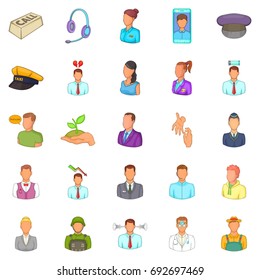 Human resource icons set. Cartoon set of 25 human resource vector icons for web isolated on white background