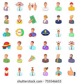 Human resource icons set. Cartoon style of 36 human resource vector icons for web isolated on white background
