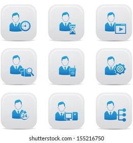 Human resource icons,White buttons,vector