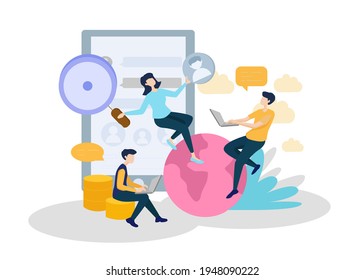 Human Resource - Illustration. Editable Stroke. Vector Graphic