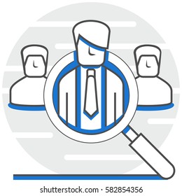 Human Resource - Infographic Icon Elements from Human Resource Set. Flat Thin Line Icon Pictogram for Website and Mobile Application Graphics.