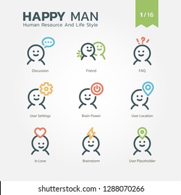 Human Resource And Life Style icon set 1