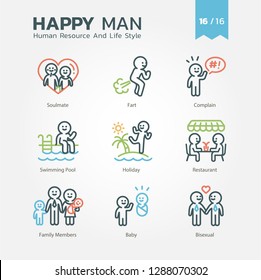 Human Resource And Life Style icon set 16