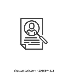 Human Resource line icon. linear style sign for mobile concept and web design. Recruitment and Hiring outline vector icon. Symbol, logo illustration. Vector graphics