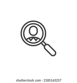 Human resource line icon. linear style sign for mobile concept and web design. Employee search outline vector icon. Symbol, logo illustration. Vector graphics