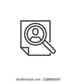 Human Resource line icon. linear style sign for mobile concept and web design. Recruitment and Hiring outline vector icon. Symbol, logo illustration. Vector graphics