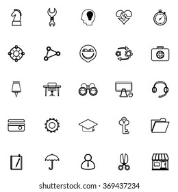 Human resource line icons on white background, stock vector