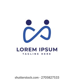 Human Resource Logo Design moderne minimale Corporate Human Shape Unendlichkeit Zeichen Konzept