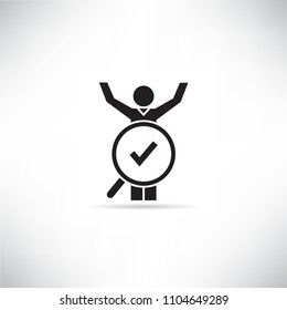 human resource and magnifier icon