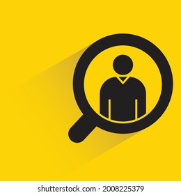 human resource magnifier icon on yellow background