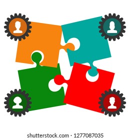 Human resource management, color puzzle.