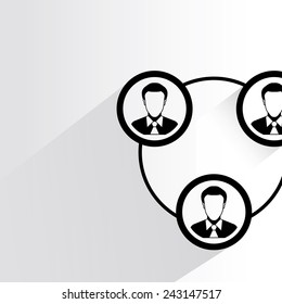 human resource management concept on white background, flat and shadow theme