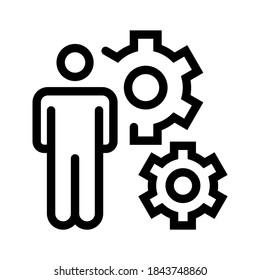 Icono de gestión de recursos humanos. Vector de línea. Aislar sobre fondo blanco.