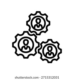 Human resource management icon, Line Vector graphics