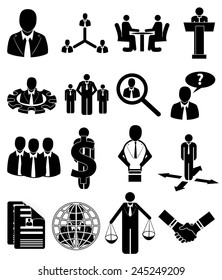 human resource management icons set