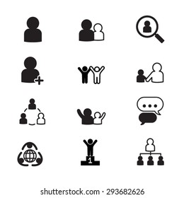 human resource management icons set
