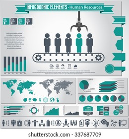 Human resource management - infographic elements and icons set.