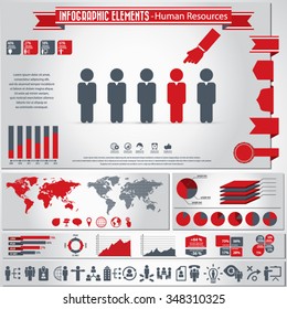 Human resource management - infographic elements and icons set.