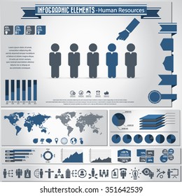 Human resource management - infographic elements and icons set.