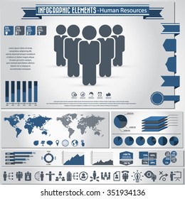 Human resource management - infographic elements and icons set.