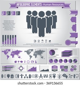 Human resource management - infographic elements and icons set.