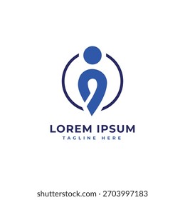 Concepto de diseño de logotipo de gestión de recursos humanos forma humana corporativa mínima moderna