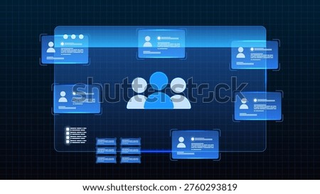 Human resource management system with digital employee data network and business team collaboration interface.