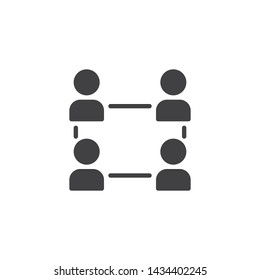 Human resource and management vector icon. Teamwork filled flat sign for mobile concept and web design. People group community glyph icon. Symbol, logo illustration. Vector graphics