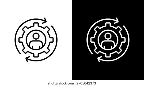 Gestión de recursos humanos Diseño de conjunto de iconos blancos
