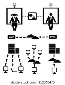 Human resource and network concept,icon set,Vector