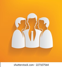 Human resource on yellow background,clean vector