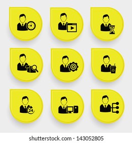 Human resource on yellow buttons,vector