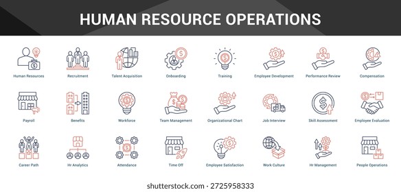 Conjunto cohesivo de iconos vectoriales minimalistas que representan ideas clave con claridad visual