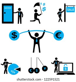 human resource, organization management and office people concept set