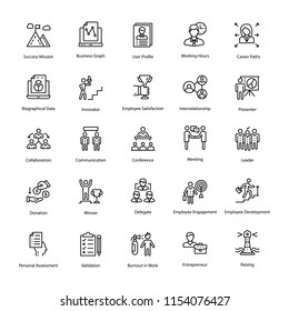 
Human Resource Outline Vector Icons Set
