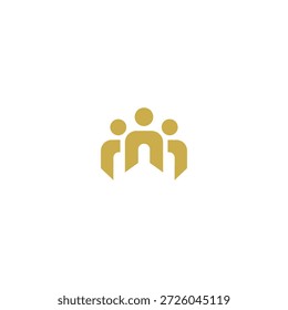 Diseño de Vector plano de icono de logotipo de grupo de personas de recursos humanos.