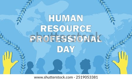 Human Resource Professional Day vector banner design with geometric shapes and vibrant colors on a horizontal background.