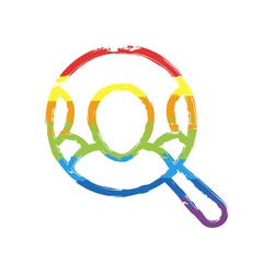 Human Resource, Recruit To A Job, Search Experts, Talent People, Business Icon. Drawing Sign With LGBT Style, Seven Colors Of Rainbow (red, Orange, Yellow, Green, Blue, Indigo, Violet
