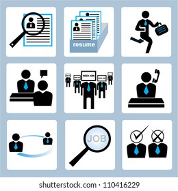 human resource and recruitment icon set