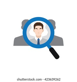 Human resource and recruitment icons set. Employment - find the best candidate. Vector illustration.